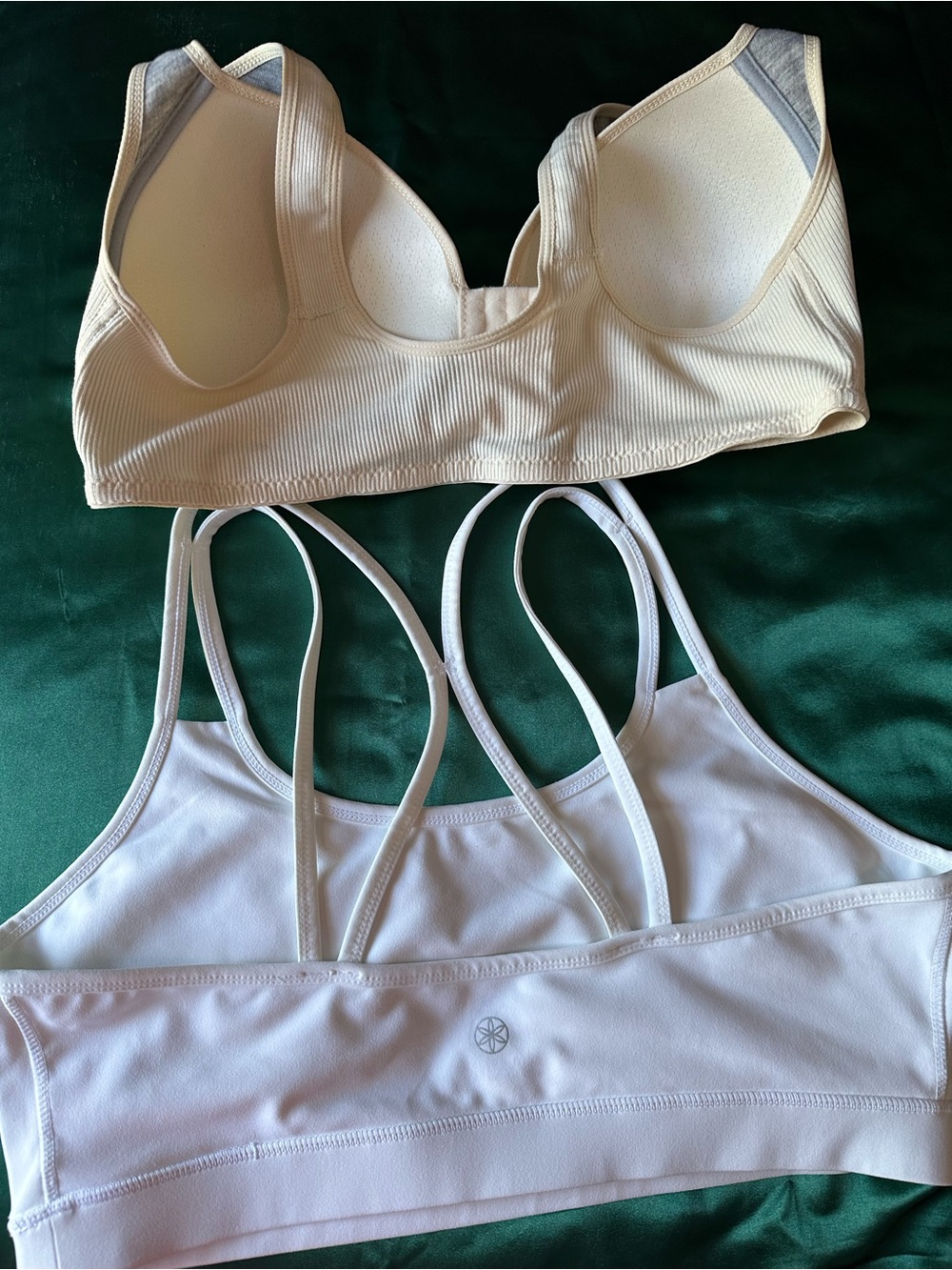 GAIAM Nude Molded Bra and White Strappy Sports Bralette Set - Picture 2 of 5